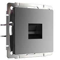 Розетка компьютерная без рамки Werkel 1-м. RJ45 5e графит матовый картинка